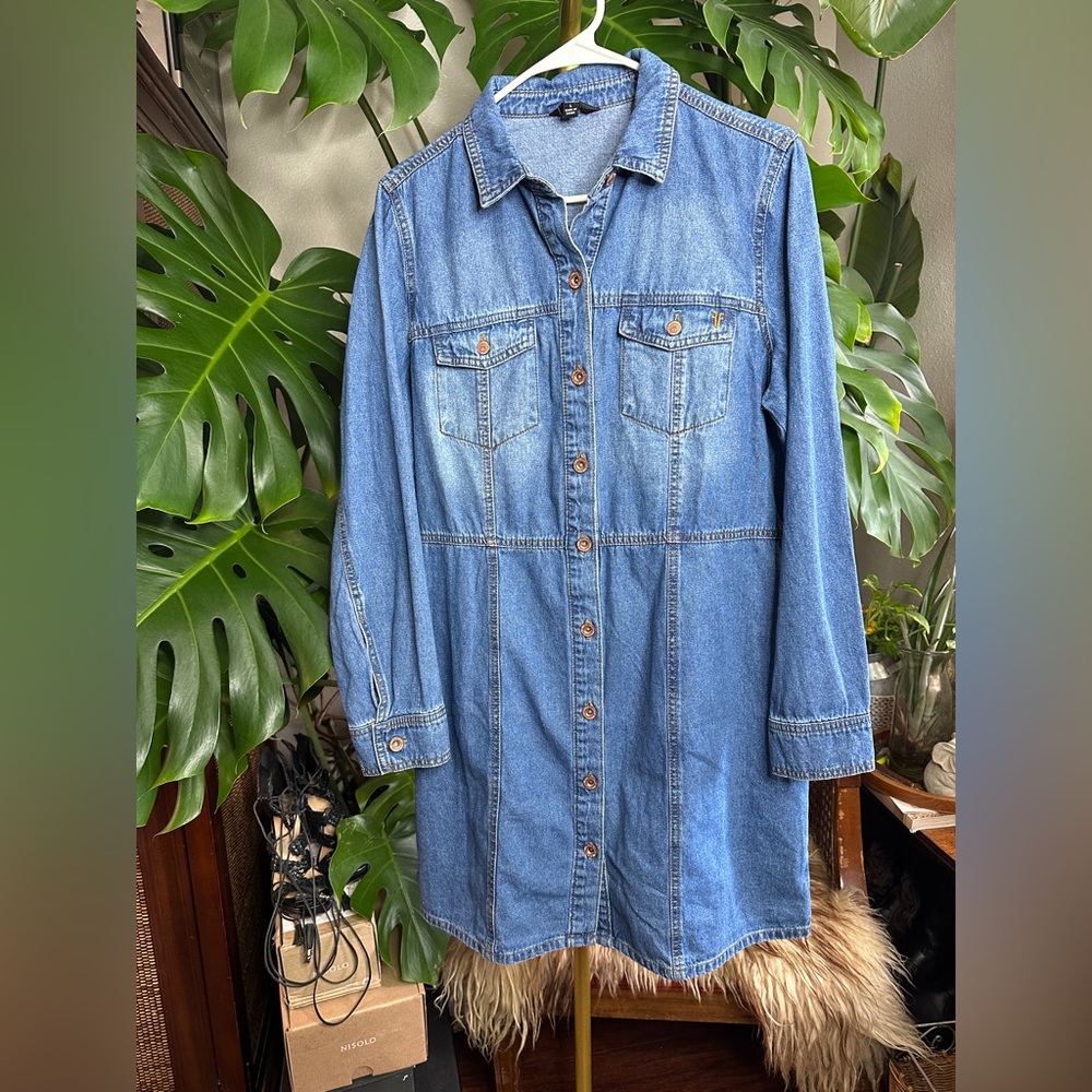 Frye Blue Denim Shirt Dress